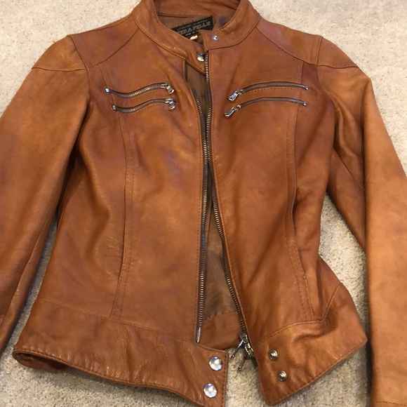 RARE VINTAGE 70s ITALIAN LEATHER MOTO JACKET - Picture 2 of 7